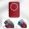 Tarjetero Magsafe Iphone 12 Fijación Magnética Guess Saffiano Rojo