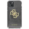 Funda Iphone 13 Mini Purpurina Gel Silicona Guess Transparente Negro