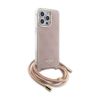 Funda Guess En Silicona Diseño 4g Con Cordón Para Iphone 15 Pro Color Rosa Guhcp15lhc4sep