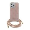 Funda Guess En Silicona Diseño 4g Con Cordón Para Iphone 15 Pro Color Rosa Guhcp15lhc4sep