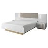 Base De Cama Murari 4 Cajones 284.4x210.4x104.5 Cm Color Color Natural Claro, Blanco Vente-unique