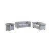 Conjunto Sofá Y Sillón Fijo Chesterfield  205x88x72 Cm Color Gris Claro Vente-unique