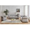 Conjunto Sofá Y Sillón Fijo Chesterfield  205x88x72 Cm Color Gris Claro Vente-unique