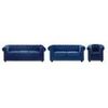 Conjunto Sofá Y Sillón Fijo Chesterfield  205x88x72 Cm Color Azul Eléctrico Vente-unique