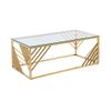 Mesa De Centro Fija Simato  120x60x45 Cm Color Dorado Venta-unica