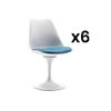 Silla Nórdica Xafy  49x56.5x82 Cm Color Azul Turquesa, Blanco Vente-unique