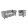 Conjunto Sofá Y Sillón Fijo Chesterfield  205x88x72 Cm Color Gris Claro Vente-unique