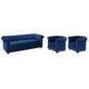 Conjunto Sofá Y Sillón Fijo Chesterfield  205x88x72 Cm Color Azul Eléctrico Vente-unique