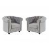 Sillón Clásico Chesterfield  85x78x72 Cm Color Gris Claro Vente-unique