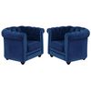 Sillón Clásico Chesterfield  85x78x72 Cm Color Azul Eléctrico Vente-unique