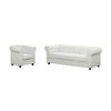 Conjunto Sofá Y Sillón Fijo Chesterfield  205x88x72 Cm Color Blanco Venta-unica