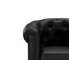 Conjunto Sofá Y Sillón Fijo Chesterfield  205x88x72 Cm Color Negro Vente-unique