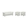 Conjunto Sofá Y Sillón Fijo Chesterfield  205x88x72 Cm Color Blanco Venta-unica