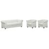 Conjunto Sofá Y Sillón Fijo Chesterfield  205x88x72 Cm Color Blanco Venta-unica