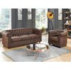 Conjunto Sofá Y Sillón Fijo Chesterfield  205x88x72 Cm Color Marrón Venta-unica