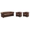 Conjunto Sofá Y Sillón Fijo Chesterfield  205x88x72 Cm Color Marrón Venta-unica