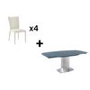 Conjunto De Mesa Y Sillas Talicia  190x105x75 Cm Color Gris Venta-unica