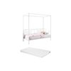 Cama Con Dosel Vivian  207x96x209.5 Cm Color Blanco Vente-unique