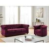 Conjunto Sofá Y Sillón Fijo Chesterfield  205x88x72 Cm Color Granate Vente-unique