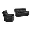 Conjunto Sofá Y Sillón Relax Isiris  197x93x102 Cm Color Negro Vente-unique