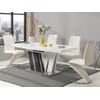 Conjunto De Mesa Y Sillas Noami  220x90x75 Cm Color Gris Antracita, Blanco Venta-unica