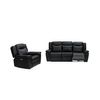 Conjunto Sofá Y Sillón Relax Kenneth  204x93x98 Cm Color Negro Venta-unica