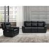 Conjunto Sofá Y Sillón Relax Kenneth  204x93x98 Cm Color Negro Venta-unica