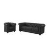 Conjunto Sofá Y Sillón Fijo Chesterfield  205x88x72 Cm Color Negro Venta-unica