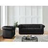 Conjunto Sofá Y Sillón Fijo Chesterfield  205x88x72 Cm Color Negro Venta-unica