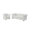 Conjunto Sofá Y Sillón Fijo Chesterfield  205x88x72 Cm Color Blanco Venta-unica