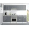 Cocina Completa Trattoria 3 Cajones 240x60x85 Cm Color Gris, Blanco Vente-unique