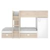 Cama Litera Ricardo 2 Cajones 255x111x150 Cm Color Color Natural Claro, Blanco Vente-unique