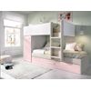 Cama Litera Anthony  243x97x150 Cm Color Rosa Palo, Blanco Vente-unique