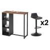 Mueble Bar Morena  113x45x104 Cm Color Negro, Color Natural Oscuro Vente-unique