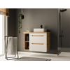 Mueble De Baño Simple Aruba 2 Cajones 80x46x59 Cm Color Color Natural Claro, Blanco Vente-unique