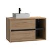 Mueble De Baño Simple Purnal 2 Cajones 100x45.5x60 Cm Color Color Natural Claro Vente-unique