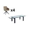 Conjunto De Mesa Y Sillas Lubana  270x100x83 Cm Color Negro, Beige Venta-unica