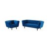 Conjunto Sofá Y Sillón Fijo Samantha Ii  200x91x76 Cm Color Azul Oscuro Venta-unica