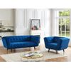 Conjunto Sofá Y Sillón Fijo Samantha Ii  200x91x76 Cm Color Azul Oscuro Venta-unica