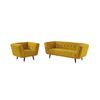 Conjunto Sofá Y Sillón Fijo Samantha  200x91x76 Cm Color Amarillo Vente-unique