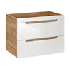 Mueble De Lavabo Aruba 2 Cajones 80x46x59 Cm Color Color Natural Claro, Blanco Vente-unique