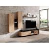 Mueble De Tv De Pared Idesia  260x40x171.5 Cm Color Gris Antracita, Color Natural Claro Vente-unique