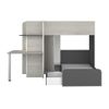 Cama Litera Samuel 1 Cajón 241x194x160.1 Cm Color Negro, Gris Claro Vente-unique