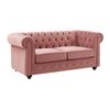 Sofá Fijo Chesterfield  168x88x72 Cm Color Rosa Palo Vente-unique