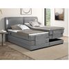 Cama Continental Boxspring Astemi  214x201x122 Cm Color Gris Vente-unique