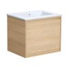 Mueble De Baño Simple Mesliva 2 Cajones 60x45x50 Cm Color Color Natural Claro Vente-unique