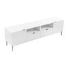 Mueble Bajo De Tv Yesinia 2 Cajones 190x45x55 Cm Color Blanco Vente-unique