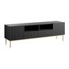 Mueble Bajo De Tv Evilana 2 Cajones 190x45x60.6 Cm Color Negro Vente-unique