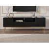 Mueble Bajo De Tv Evilana 2 Cajones 190x45x60.6 Cm Color Negro Vente-unique