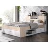 Cama Clásica Leandre 2 Cajones 228.5x169.5x95 Cm Color Color Natural Claro, Blanco Vente-unique